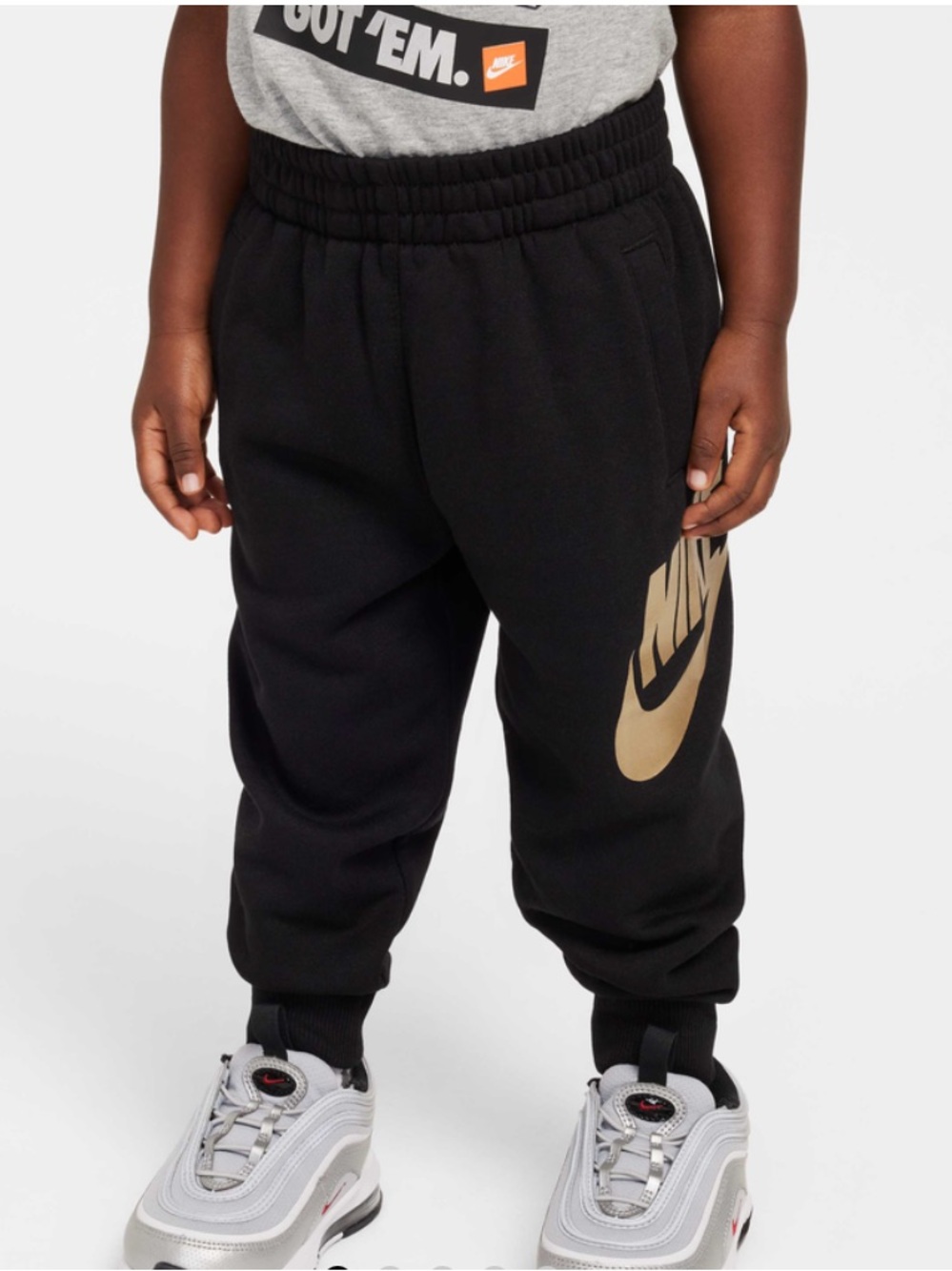 Nike Black Joggers with Gold Swoosh